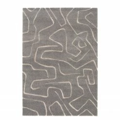 Top Square Kurzflorteppich Cozy - Kunstfaser - Grauweiß