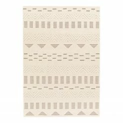 Top Square Kurzflorteppich Calipso I - Kunstfaser - Weiß / Grau