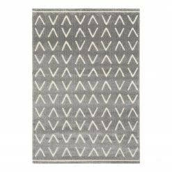 Top Square Kurzflorteppich Calipso III - Kunstfaser - Weiß / Grau