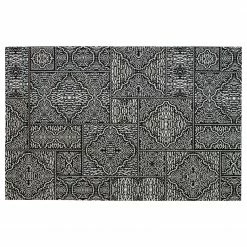 Top Square Hochflorteppich Renna - Polyester / Baumwolle - Schwarz / Weiß