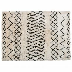 Top Square Hochflorteppich Nando - Polyester / Baumwolle - Wollweiß