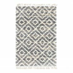 Top Square Hochflorteppich Top Shag II - Polypropylene / Jute - Grau - 120 x 185 cm