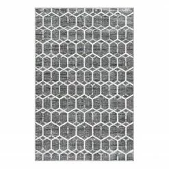 Top Square Kurzflorteppich Titan Trellis I - Polypropylene / Jute - Grau - 150 x 245 cm