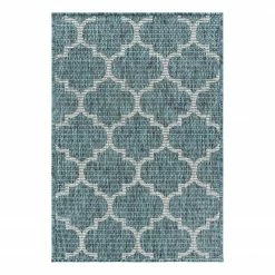 Top Square In-/Outdoorteppich Outdoor Crosses I - Petrol - 60 x 90 cm