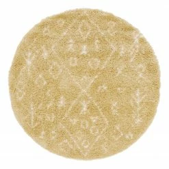 Top Square Kurzflorteppich Temara Shag VII - Polypropylene / Jute - Gelb