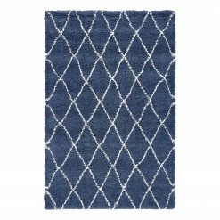 Top Square Kurzflorteppich Temara Shag II - Polypropylene / Jute - Marineblau - 150 x 245 cm