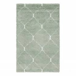 Top Square Kurzflorteppich Temara Shag IV - Polypropylene / Jute - Hellgrün - 150 x 245 cm