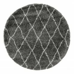 Top Square Kurzflorteppich Temara Shag IX - Polypropylene / Jute - Grau