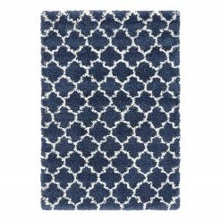 Top Square Kurzflorteppich Temara Shag V - Polypropylene / Jute - Marineblau - 120 x 185 cm
