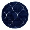 Top Square Kurzflorteppich Temara Shag X - Polypropylene / Jute - Marineblau