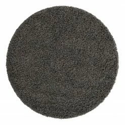 Top Square Hochflorteppich Shaggy Shag II - Polypropylen / Baumwolle - Dunkelgrau - Durchmesser: 120 cm