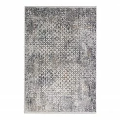Astra Kurzflorteppich Julia VII - Viskose / Polyester - Grau / Gold - 80 x 150 cm