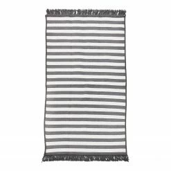Done.® Outdoorteppich Streifen - Mischgewebe - Grauweiß - 80 x 120 cm