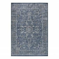 Nouristan Kurzflorteppich Modasa - Viskose - Dunkelblau - 160 x 230 cm