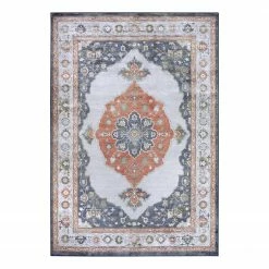 Nouristan Kurzflorteppich Sehura - Viskose - Koralle - 160 x 230 cm