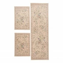 THEKO die markenteppiche Bettumrandung Flomi Sagrini (3-teilig) - Mischgewebe - Beige