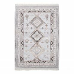 THEKO die markenteppiche Wollteppich Kelim Natura - Schurwolle - Natural - 70 x 140 cm