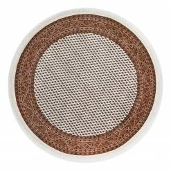 THEKO die markenteppiche Wollteppich Chandi II - Schurwolle - Braun - Durchmesser: 100 cm