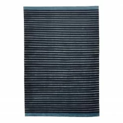 THEKO die markenteppiche Wollteppich Miami - Viskose / Neuseelandwolle - Blau - 190 x 290 cm