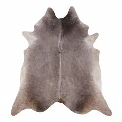 THEKO die markenteppiche Fellteppich Muh V - Rinderhaar - Grau