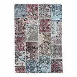 Kayoom Kurzflorteppich Toska 225 - Polyester-Chenille - Multi / Rot - 160 x 230 cm
