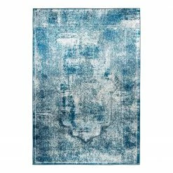 Kayoom Kurzflorteppich Rhodin 425 - Polyester - Blau - 160 x 230 cm
