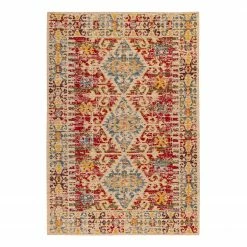 Kayoom Kurzflorteppich Charme 125 - Mischgewebe - Multi / Rot - 160 x 230 cm