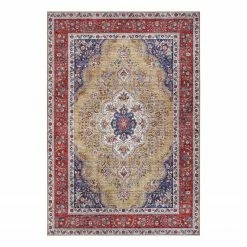 Nouristan Kurzflorteppich Tabriz Miray - Polyester - Gold - 200 x 290 cm