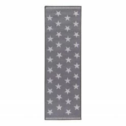 Misento Kurzflorteppich Sternenhimmel - Polyamid - Hellgrau