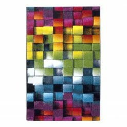 Top Square Kurzflorteppich Colorful - Polypropylene - Mehrfarbig