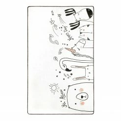 Top Square Kinderteppich Be Happy - Samtstoff - Mehrfarbig