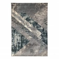 Top Square Kurzflorteppich Enric - Polypropylene - Grau / Blau