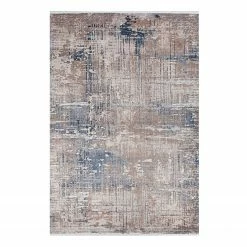 Top Square Kurzflorteppich Hills - Polypropylene - Grau / Blau