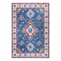 ELLE DECORATION Kurzflorteppich Tabriz Dena - Polyester - Blaugrau - 160 x 230 cm