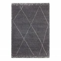 Mint Rugs Hochflorteppich Roha - Polypropylen - Grau / Creme - 200 x 290 cm