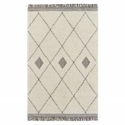 Mint Rugs Hochflorteppich Kanuri - Polypropylen - Creme / Schwarz - 120 x 170 cm