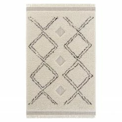 Mint Rugs Hochflorteppich Aranos - Polypropylen - Creme / Grau - 160 x 230 cm