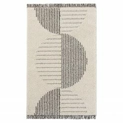 Mint Rugs Hochflorteppich Akan - Polypropylen - Creme / Schwarz - 120 x 170 cm