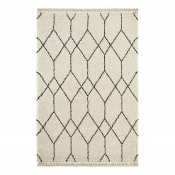 Mint Rugs Hochflorteppich Panihe - Polypropylen - Creme / Schwarz - 160 x 230 cm