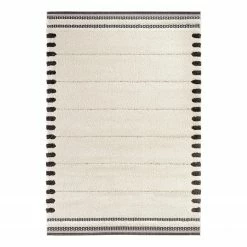 Mint Rugs Hochflorteppich Cassidy - Polypropylen - Creme / Schwarz - 200 x 290 cm