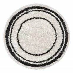 Mint Rugs Shaggy Alfie - Polypropylen - Creme / Schwarz