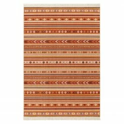 Nouristan Kurzflorteppich Milad - recycletes Polyester / recyclete Baumwolle / Polypropylen - Orange / Rot - 120 x 170 cm