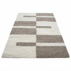 Ayyildiz Hochflorteppich Fornax - Polypropylen - Beige / Weiß - 60 x 110 cm