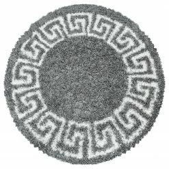 Ayyildiz Hochflorteppich Koba I - Polypropylen - Grau - Durchmesser: 80 cm