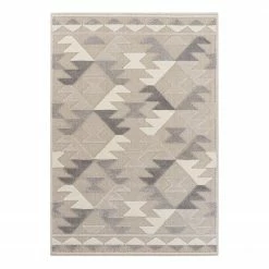 ELLE DECORATION Kurzflorteppich Optik Namago - Polyester / Polypropylen - Grau - 200 x 290 cm