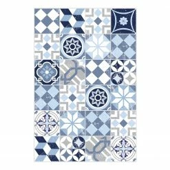 Contento Vinylteppich Matteo Mosaik I - Vinyl - Blau - 60 x 90 cm