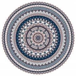 Contento Vinylteppich Matteo I - Vinyl - Blau - Durchmesser: 80 cm
