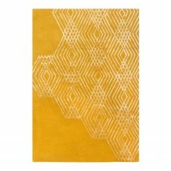 Flair Rugs Wollteppich Diamonds - Wolle - Ocker - 120 x 170 cm