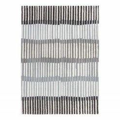 Flair Rugs Kurzflorteppich Linear Stripe - Polyester - Grau - 120 x 170 cm