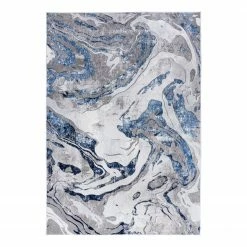 Flair Rugs Kurzflorteppich Marbled - Polypropylene - Marineblau - 200 x 290 cm